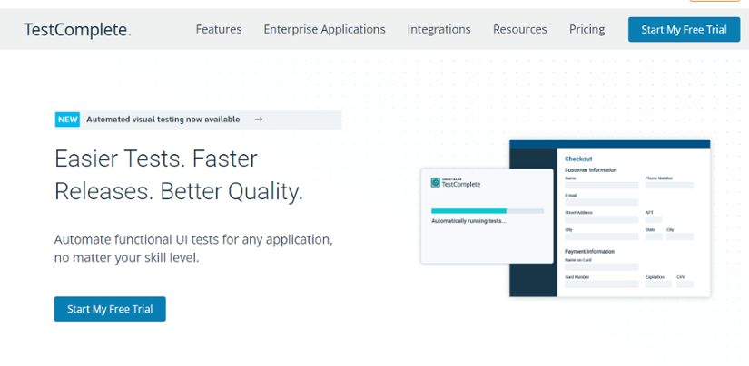 TestComplete's website