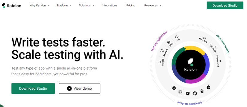 Katalon's website